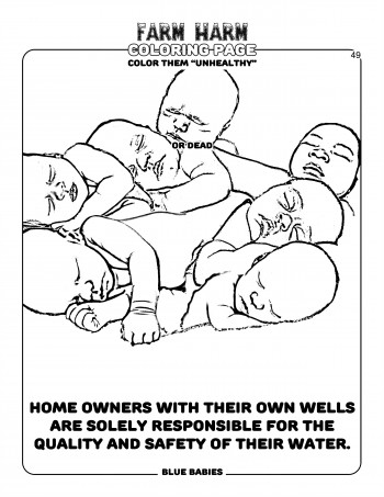 Farm Harm coloring page - Blue babies