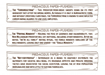 Three Predacious Paper-Pushers