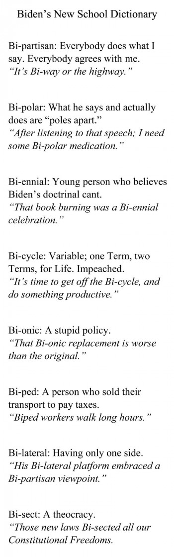 Biden's New School Dictionary